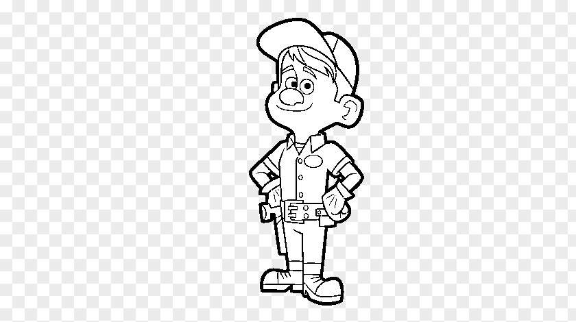 Wreck It Ralph Fix-It Felix Coloring Book Black And White King Candy Drawing PNG