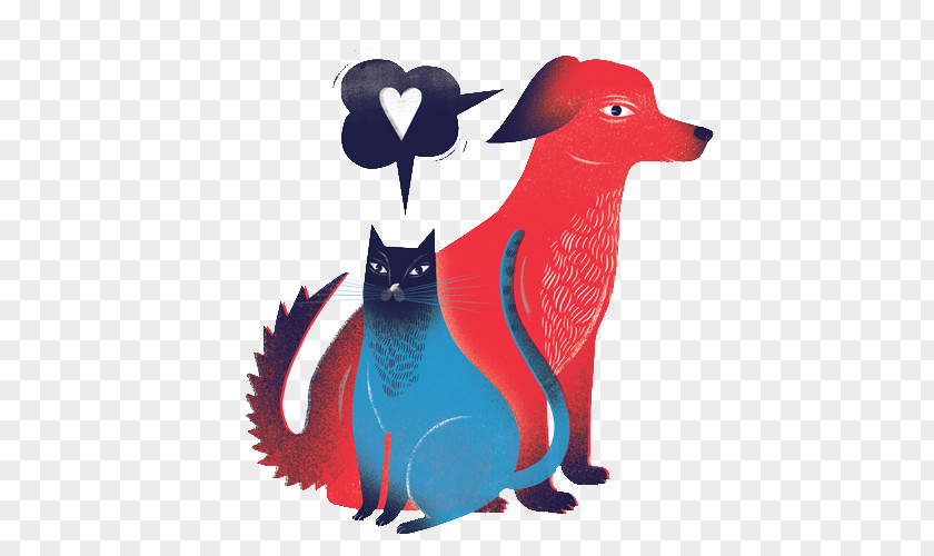 Cat And Dog Kitten Illustration PNG