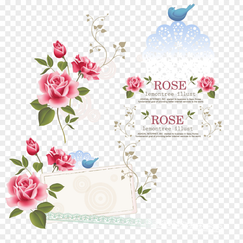 Vector Romantic Pattern Rose Euclidean Flower PNG
