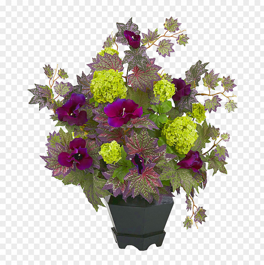 Design Floral Penjing Flowerpot PNG