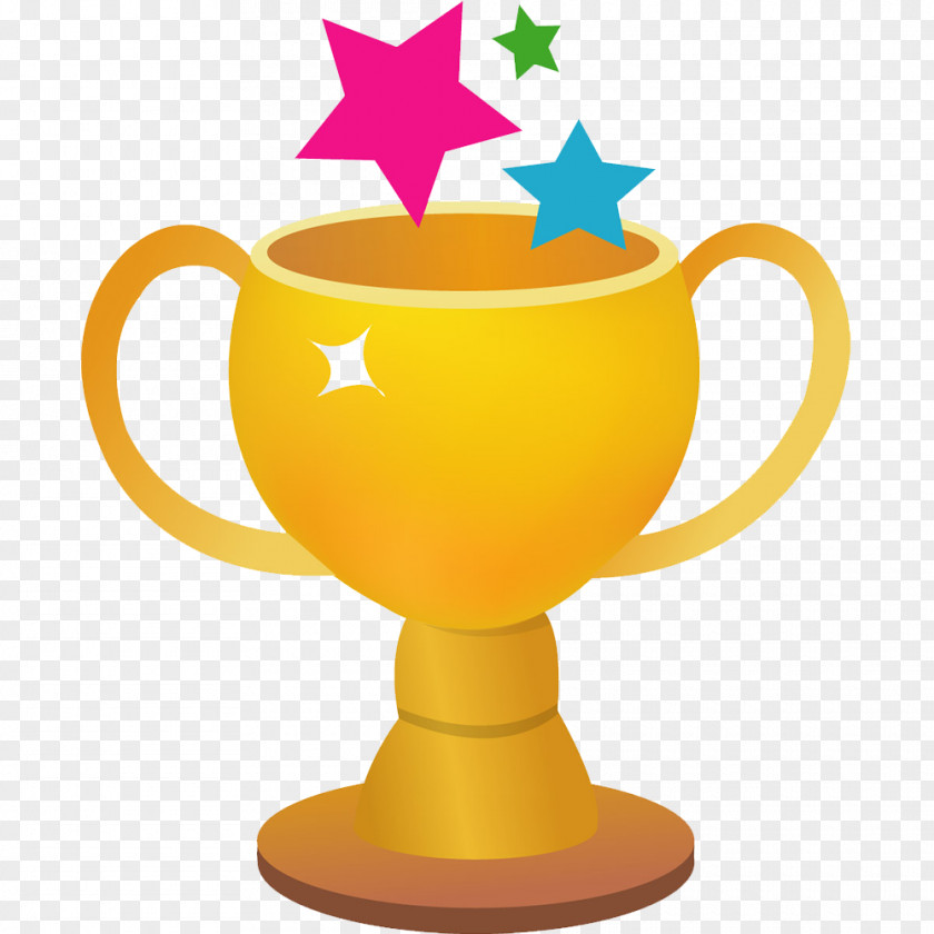 Excellent Trophy Cartoon Flat Design PNG