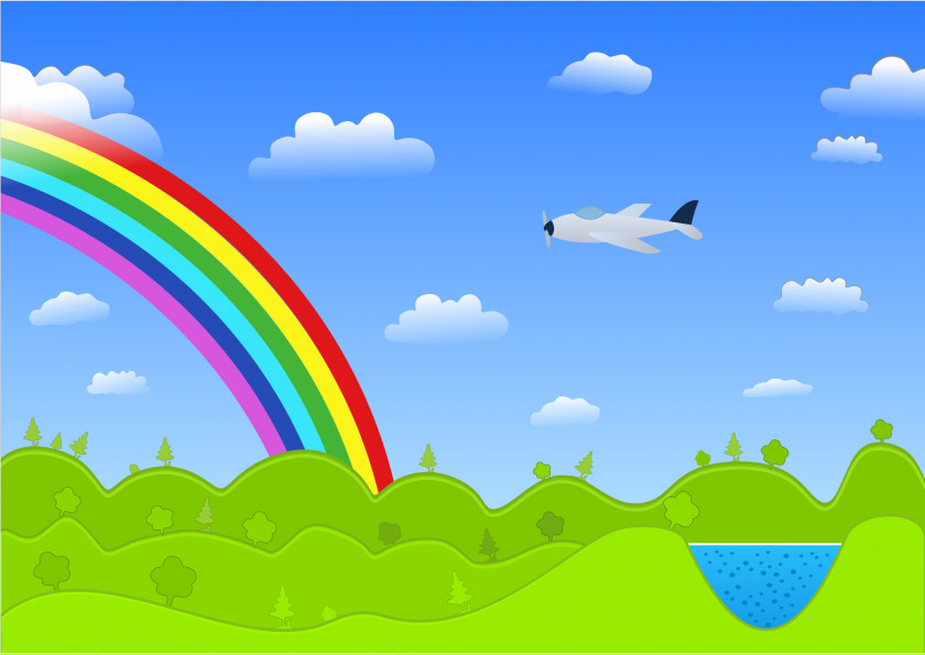 Rainbow Cartoon Theatrical Scenery Drawing PNG