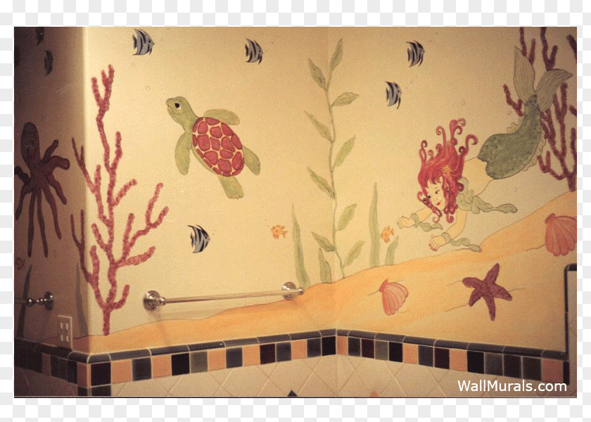 Mural Wall Bathroom Painting Wallpaper PNG