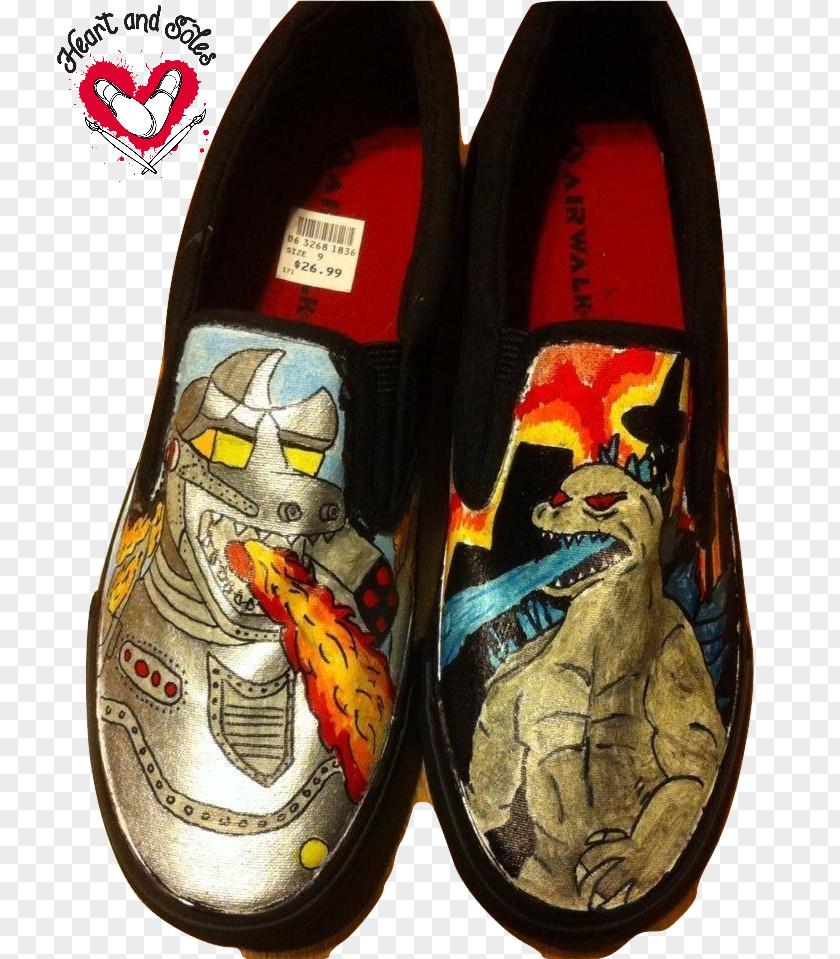 Hand Painted Shoe Footwear Mechagodzilla Clothing Boot PNG