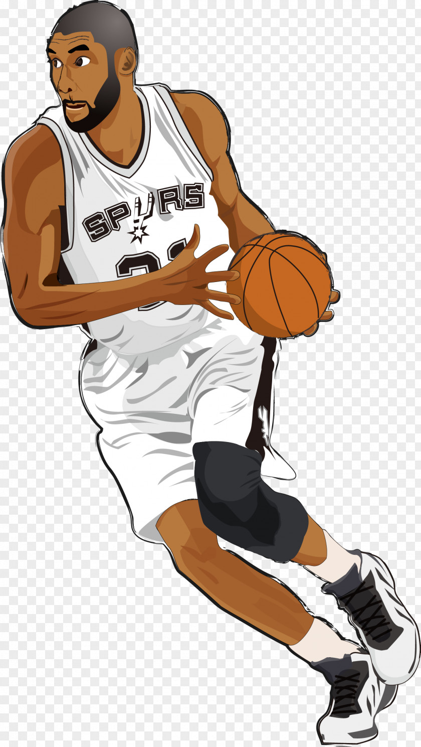 Hitting Basketball Tim Duncan San Antonio Spurs Illustration Actor PNG