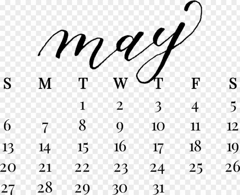 Calendar May 2018 0 Handwriting PNG