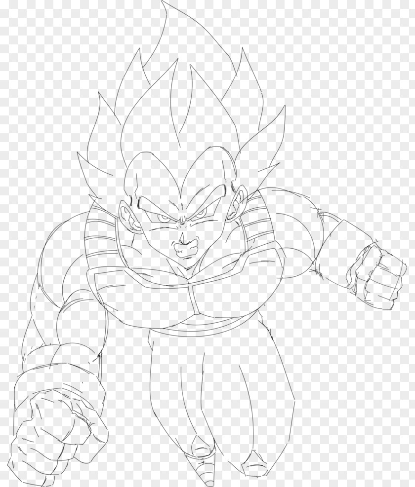 Goku Vegeta Gogeta Line Art Sketch PNG