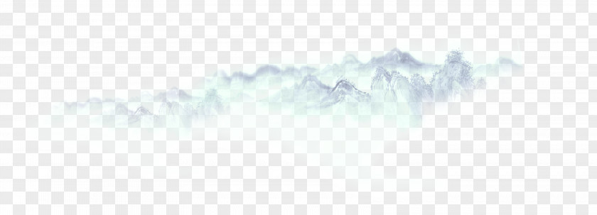 Ink Mountain View Paper Light Blue Sky PNG