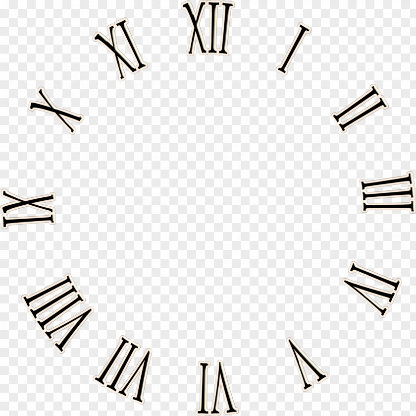 Needle Clock Face Roman Numerals Arabic Numerical Digit PNG