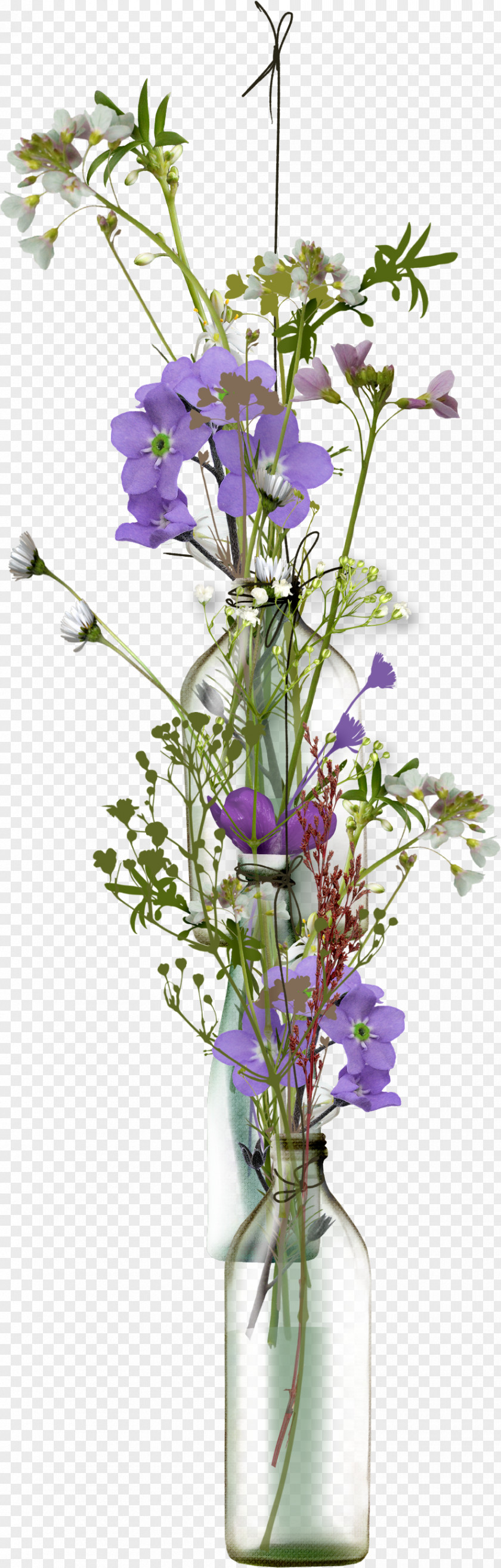Transparent Vase Of Flowers Flower Glass PNG