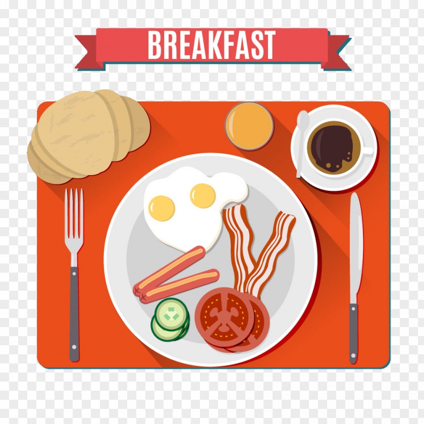 Western Breakfast Sausage Fried Egg Toast Bacon PNG