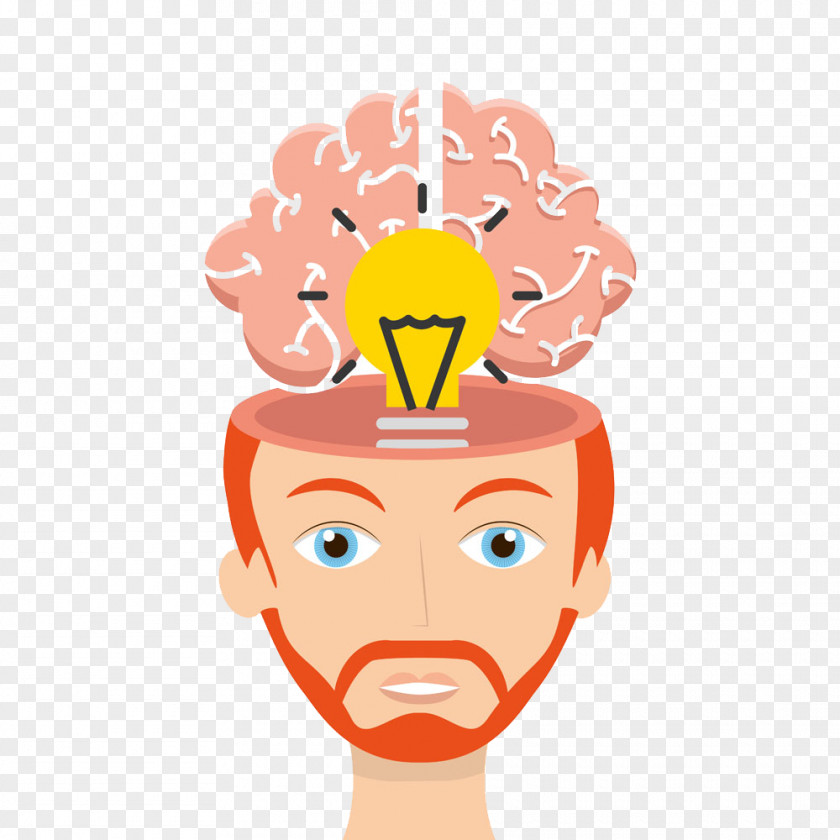 Brain Bulb Cartoon Cerebrum Idea Artistic Inspiration Creativity PNG