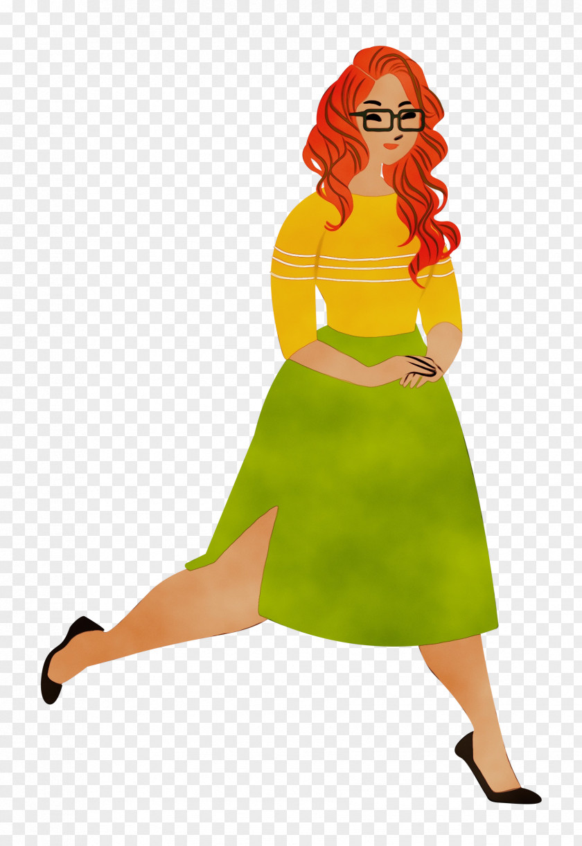 Costume Joint Yellow Pin-up Girl Cartoon PNG