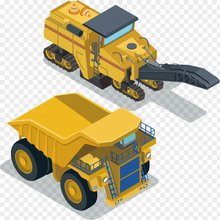 Excavator Architectural Engineering Isometric Projection Transport PNG