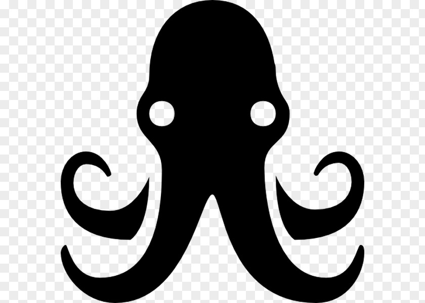 Giant Pacific Octopus Blackandwhite Cartoon PNG