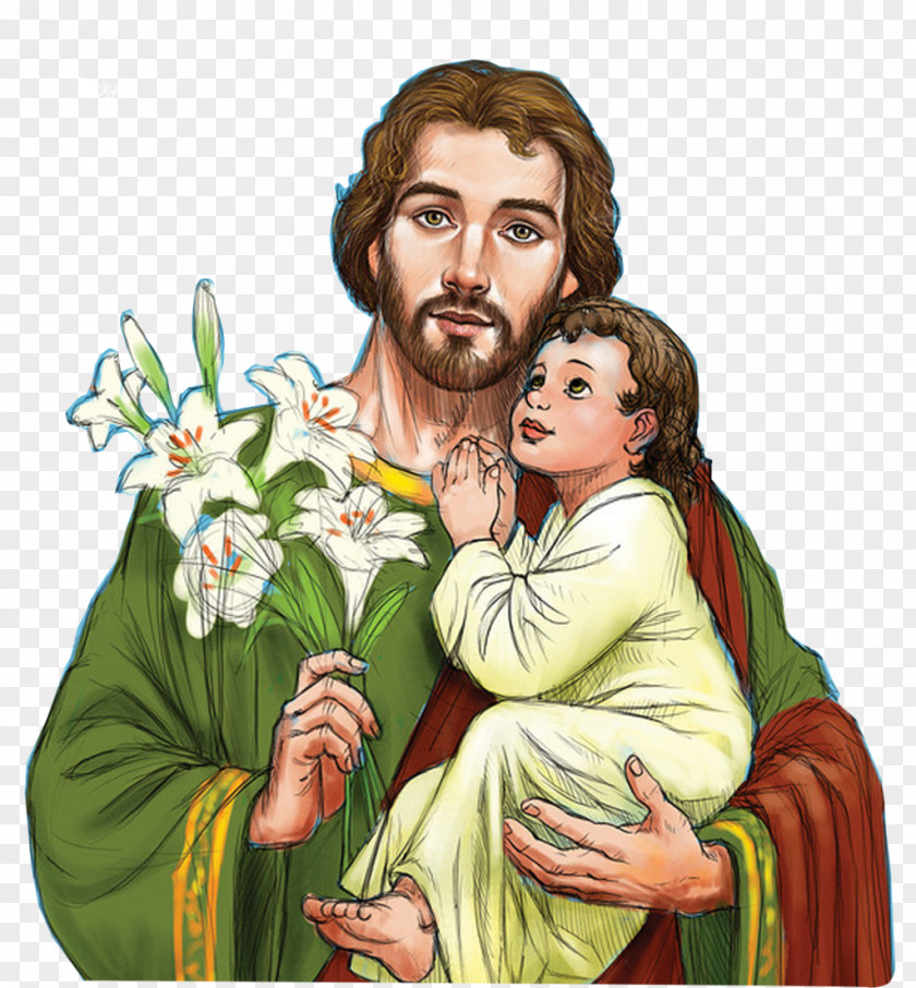 Jesus Saint Joseph Mary Patron Clip Art PNG