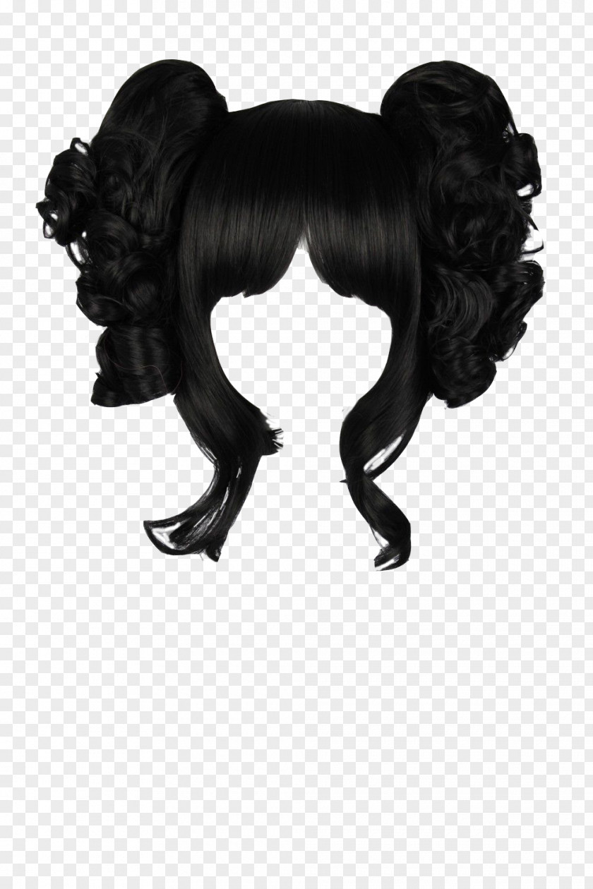 Lolita Fashion Lace Wig Cosplay Pigtail PNG fashion wig Pigtail, wig, black hair illustration clipart PNG