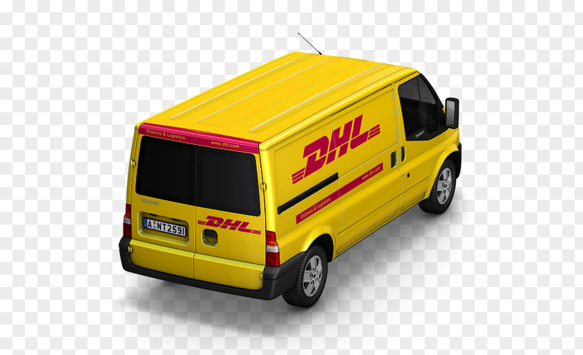 DHL Van Back Commercial Vehicle Compact Car Brand PNG