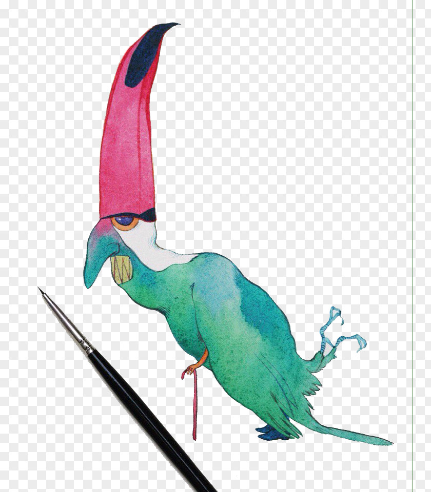 Creative Watercolor Parrot .rar Painting Illustrator Illustration PNG
