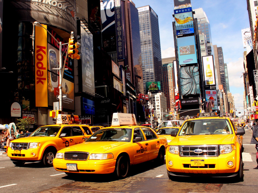 Taxi Times Square Ball Drop Theater District Broadway PNG