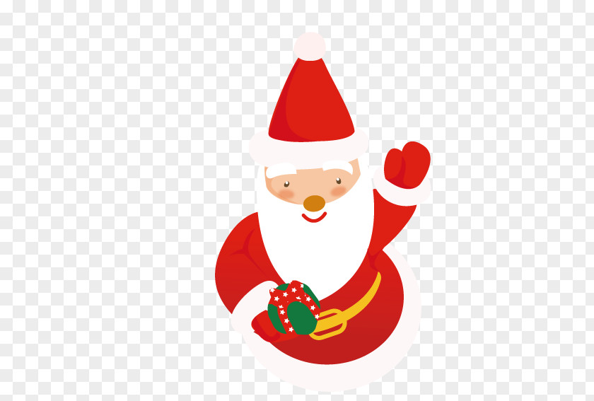 Waving Santa Claus Christmas Ornament Clip Art PNG