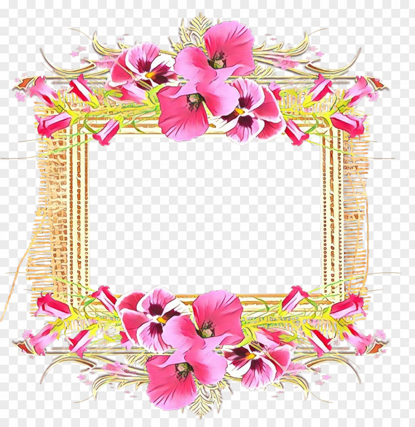Floral Design Twig Picture Frame PNG