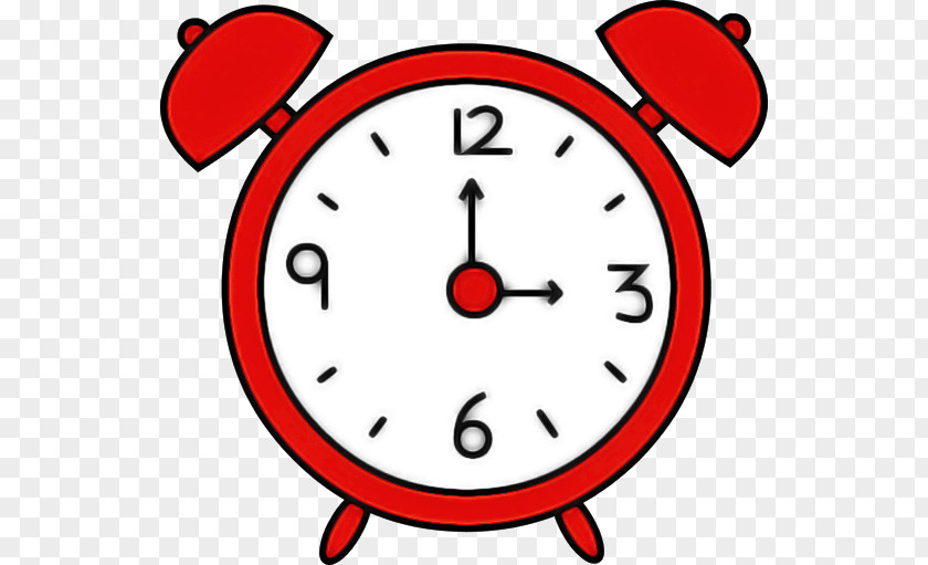 Clock Red Circle Alarm Line Art PNG
