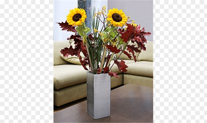 Vase Floral Design Brushed Metal Stainless Steel PNG