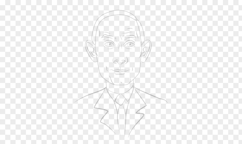 Vladimir Putin Drawing Portrait Line Art Caricature PNG