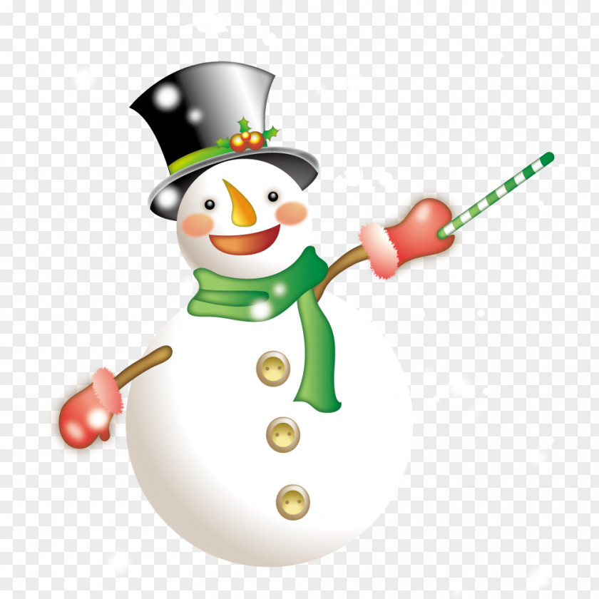 A Smiling Snowman Winter PNG