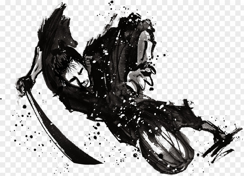 Japanese Samurai Ink Download PNG