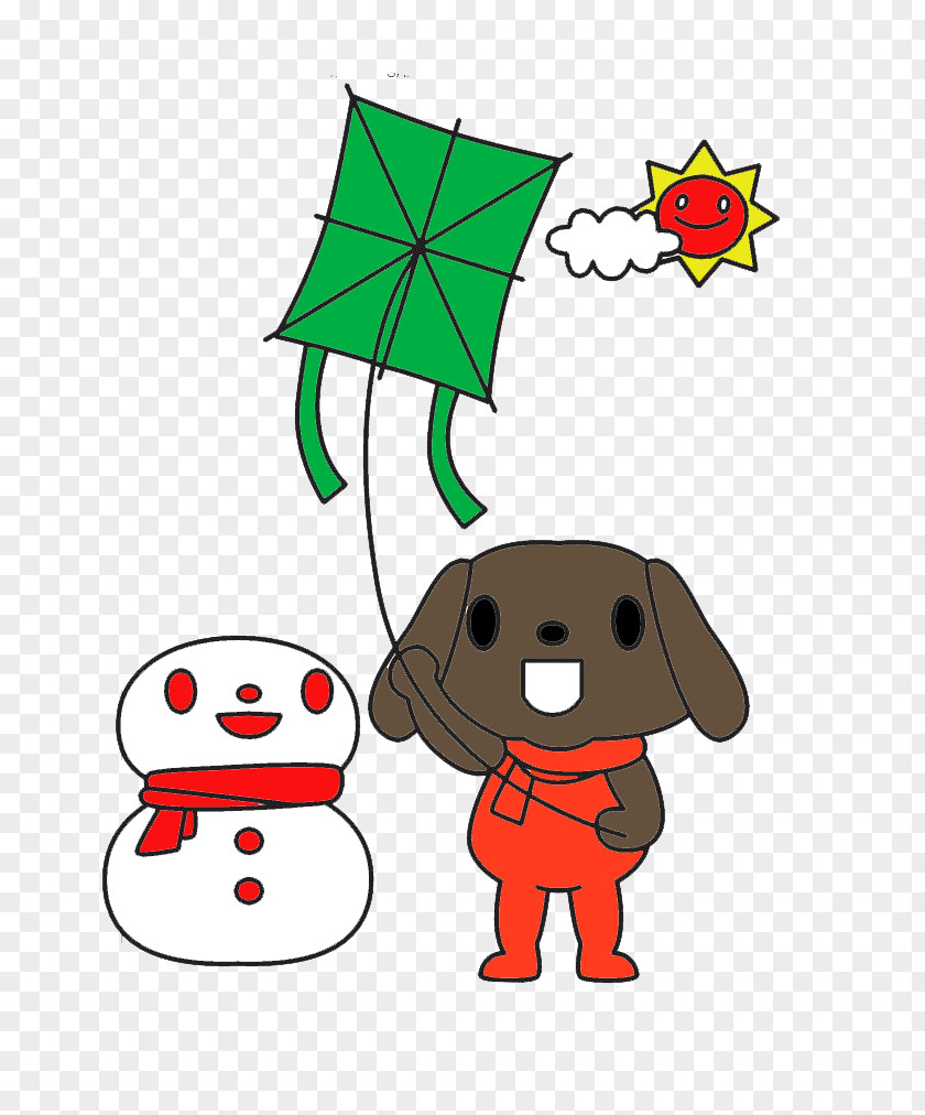 Puppy Flying A Kite Dog Clip Art PNG