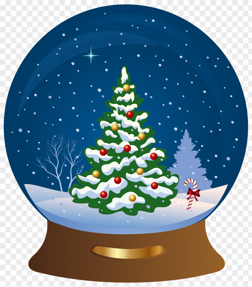 Christmas Tree Snow Globes Clip Art PNG