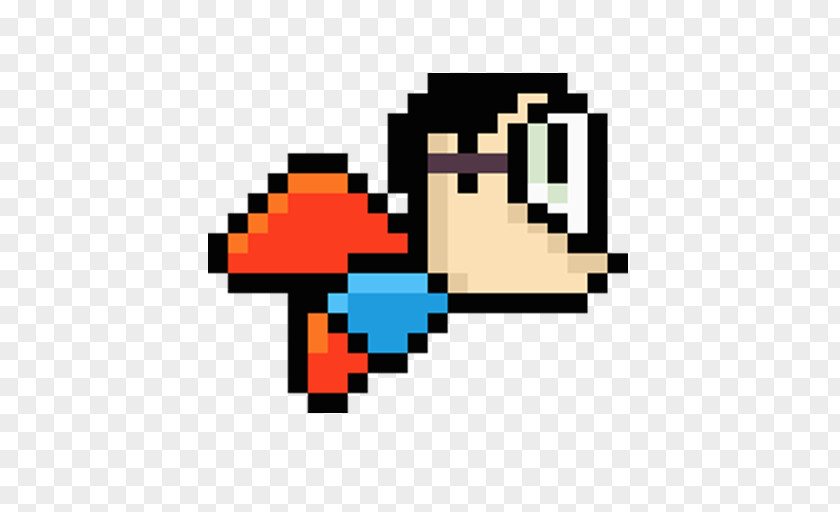 Pixel Art Flappy Bird Ash Ketchum PNG