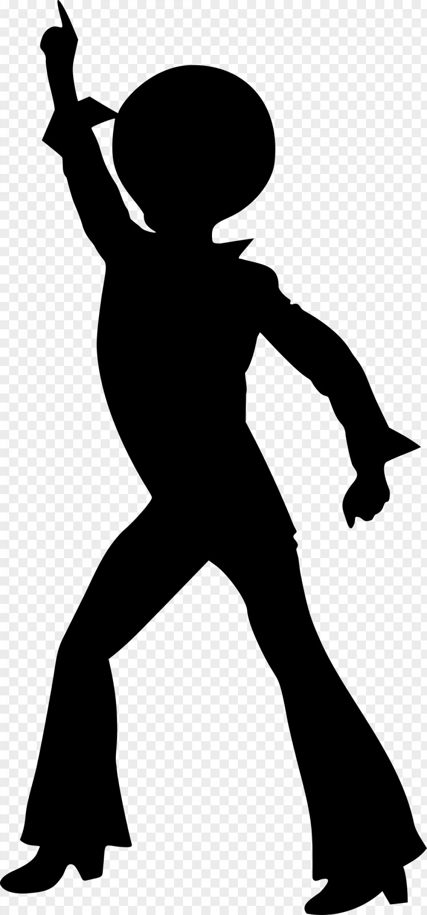 70's Dance Disco Silhouette Drawing PNG