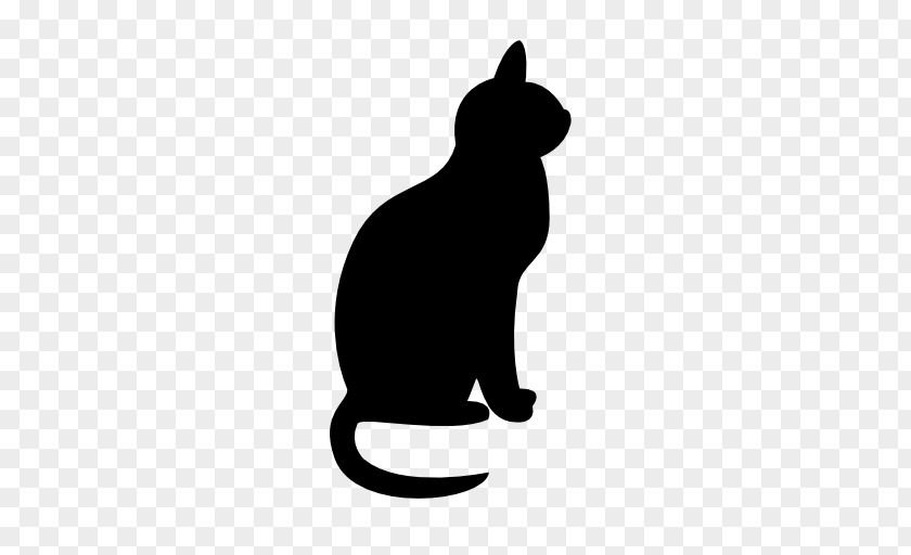 Blackandwhite Tail Cat Silhouette PNG