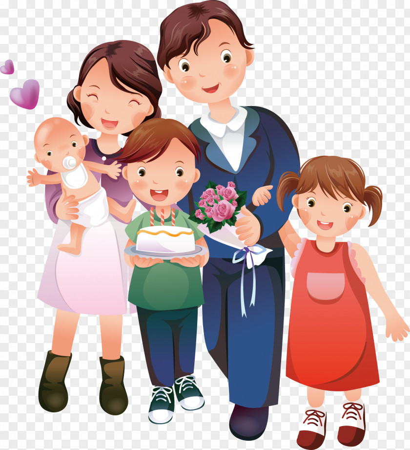 Happy Family Cartoon Clip Art PNG