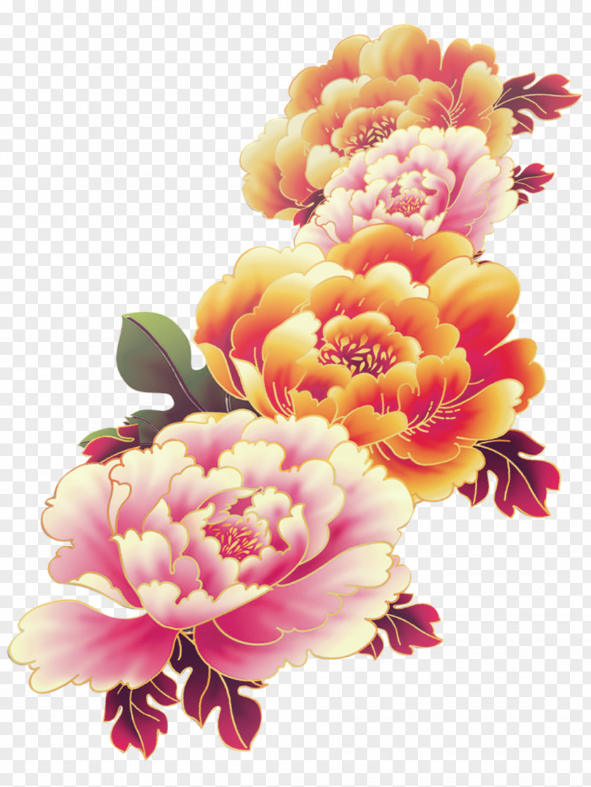 Chinese New Year Peony Wind China PNG