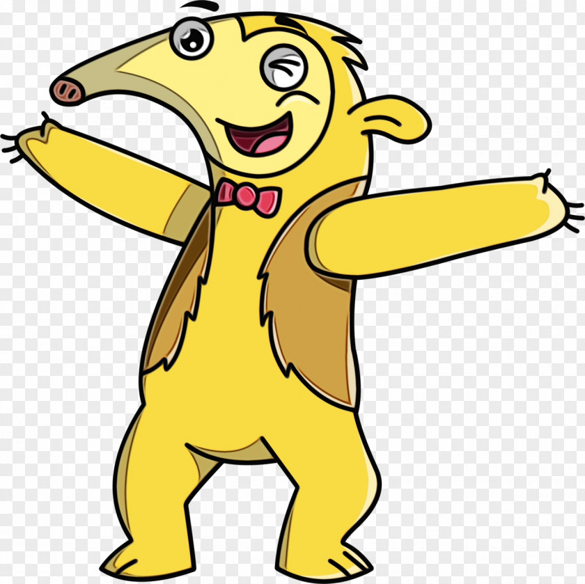 Happy Pleased Cartoon Yellow Clip Art Smile Finger PNG