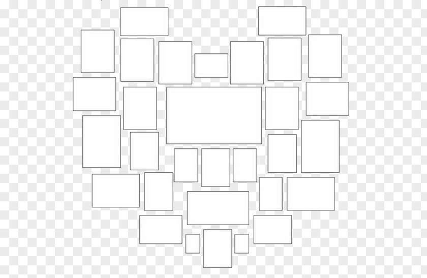 Heart Photo Paste Videos Floor Square Black And White Pattern PNG