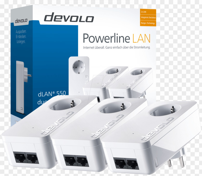 PowerLAN Power-line Communication Devolo HomePlug Adapter PNG