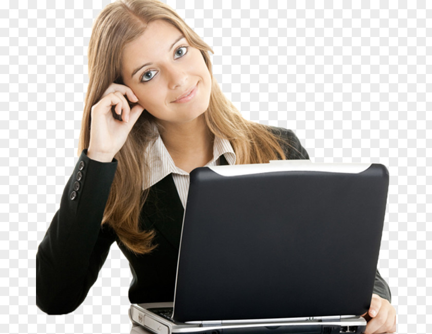 Business Woman Businessperson Computer Desk Corporation PNG