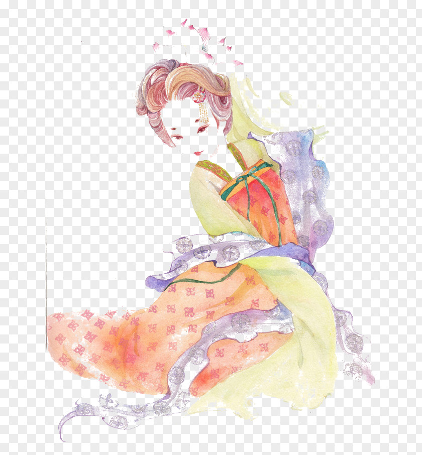 People Water Color Painting Watercolor Art Illustration PNG