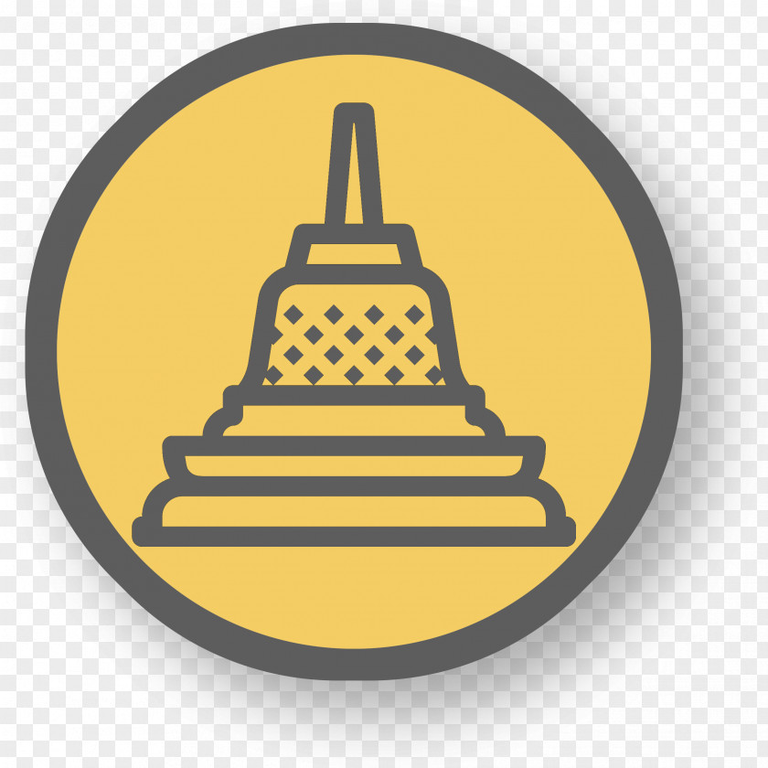Symbol Sign Borobudur Temple Yellow PNG