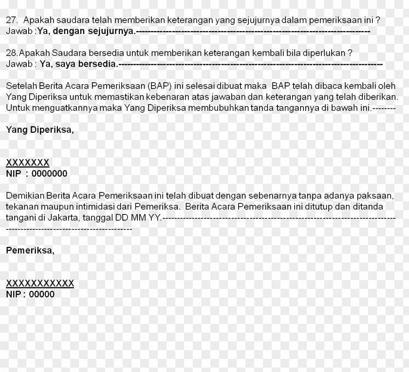 Bap Document Text News Announcement Pemeriksaan PNG