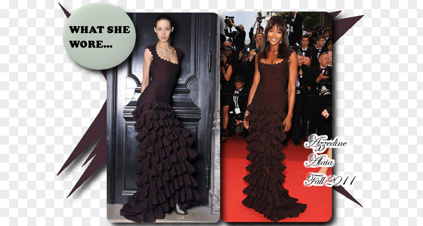 Naomi Campbell Little Black Dress Gown Fashion Skirt PNG