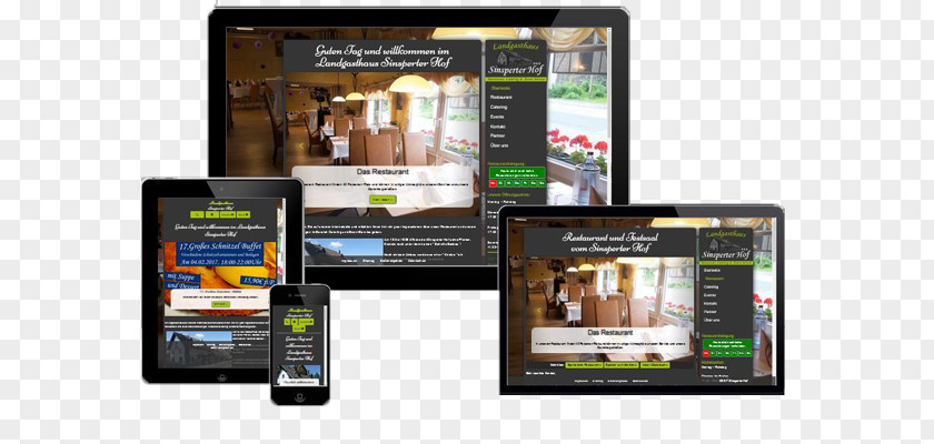 Responsive Design Restaurant Web Gaststätte Sinsperter Hof Website PNG