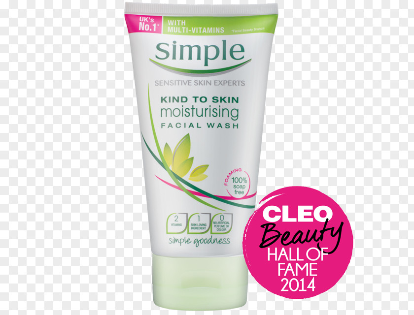 Face Wash Simple Skincare Cleanser Skin Care Kind To Hydrating Light Moisturiser Moisturizer PNG