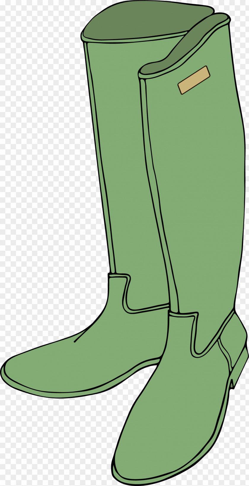 Hand Painted Green Boots Riding Boot PNG