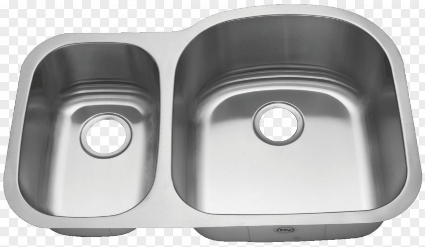 Sink Kitchen Countertop Stainless Steel Drain PNG